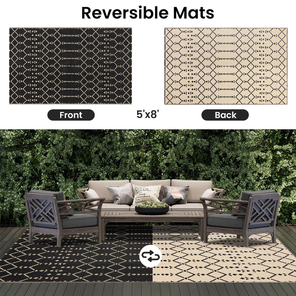 Smiry Outdoor Rug 5x8 ft waterproof material close-up
