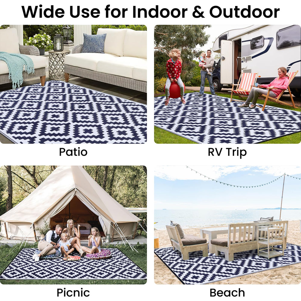 Smiry Outdoor Rug 6x9 ft detail of geometric pattern