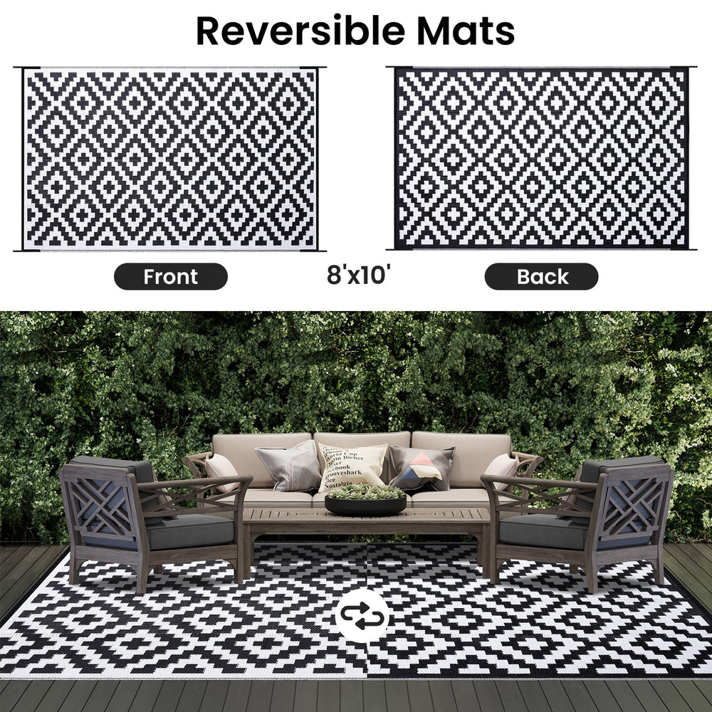 Smiry Outdoor Rug 8x10 ft close-up showing woven texture
