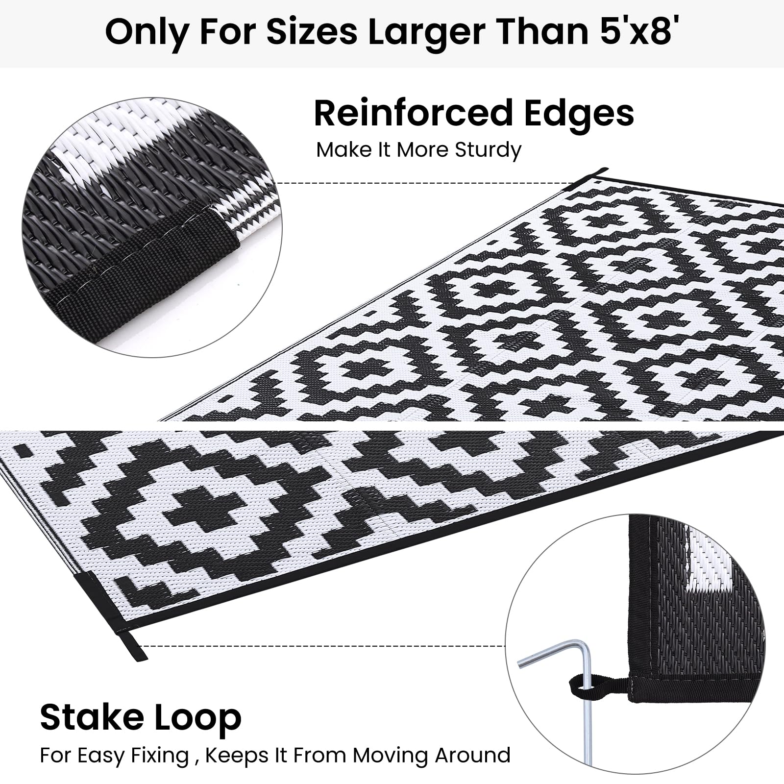 Smiry Outdoor Rug 8x10 ft on patio setting