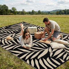 Smiry Outdoor Rug displayed on a patio setting