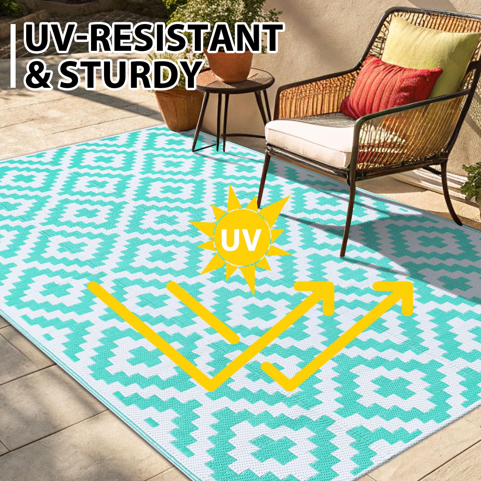 Smiry Outdoor Rug in a picnic setting