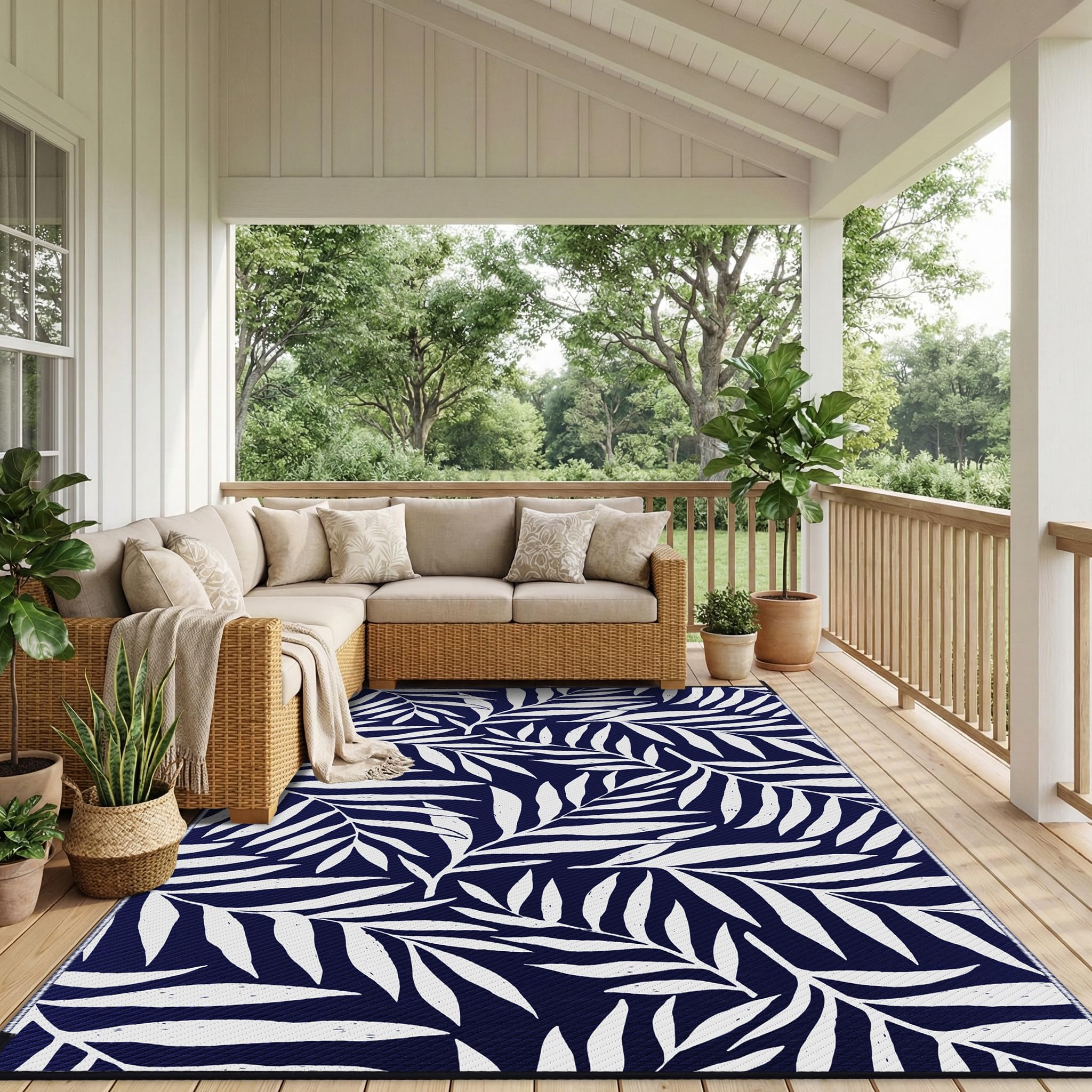 Smiry Outdoor Rug in garden environment
