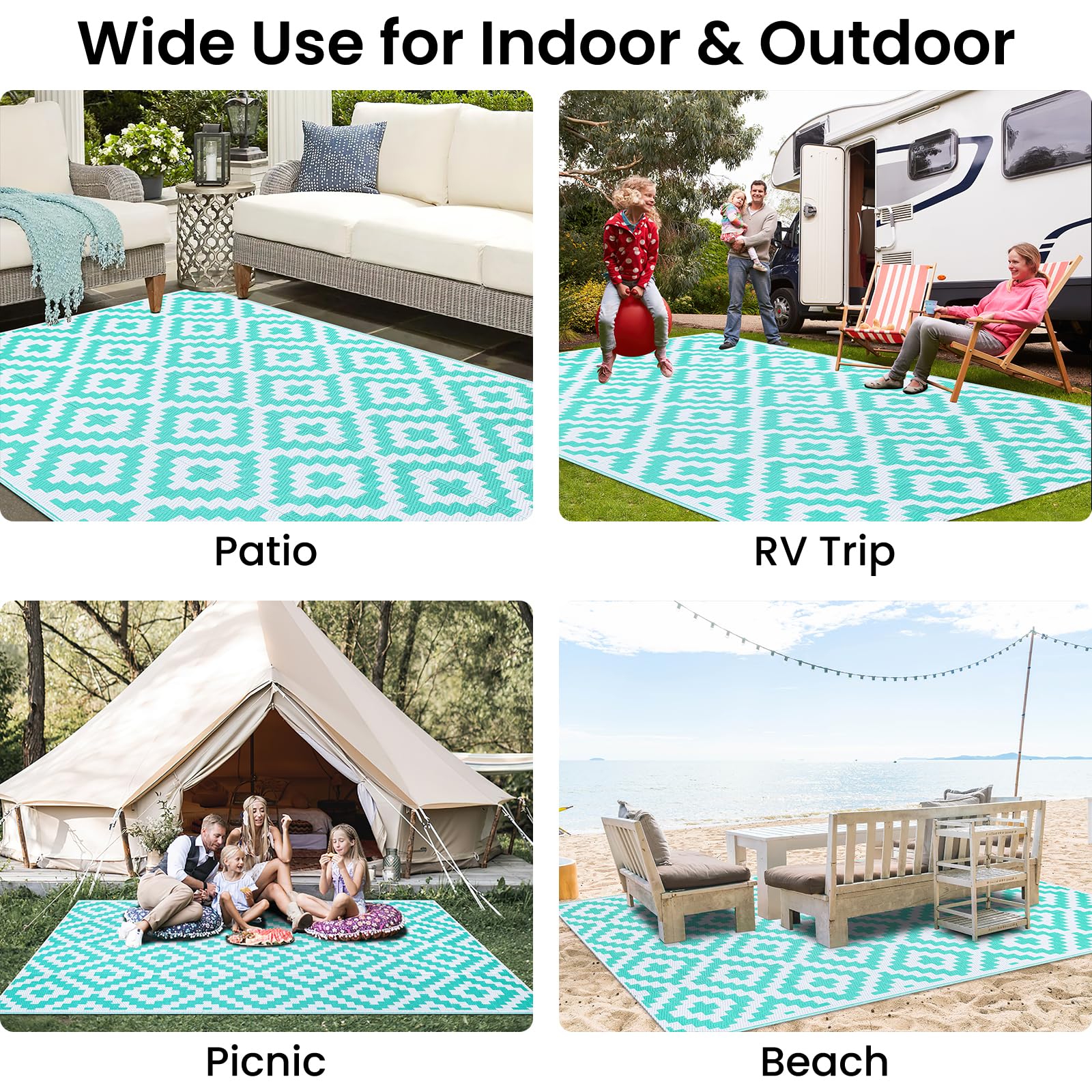 Smiry Outdoor Rug in garden environment