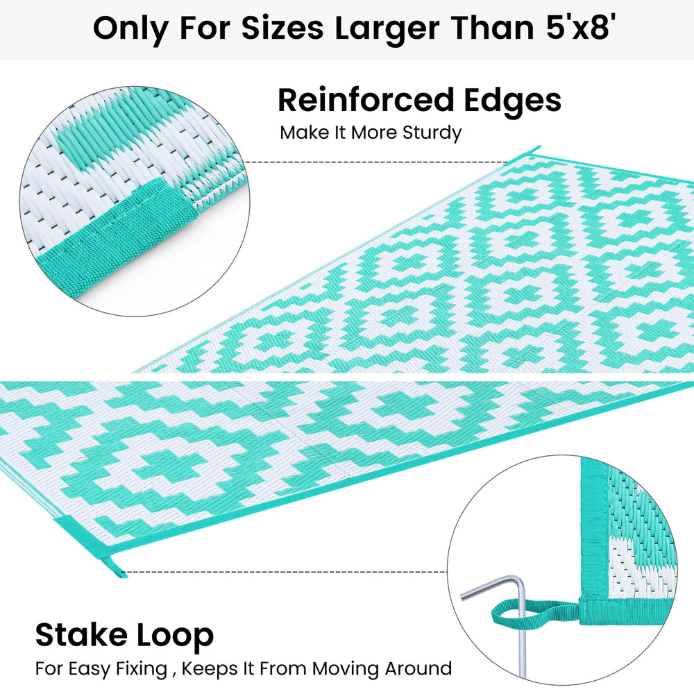Smiry Outdoor Rug on patio setting