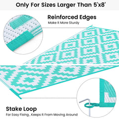 Smiry Outdoor Rug on patio setting