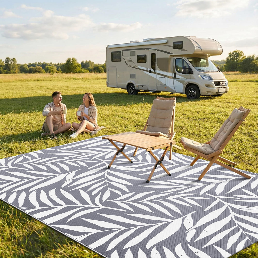 Smiry Outdoor Rug rolled up in carrying bag