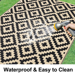 Smiry Outdoor Rug rolled up in carrying bag