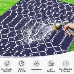 Smiry Outdoor Rug rolled up with carrying bag