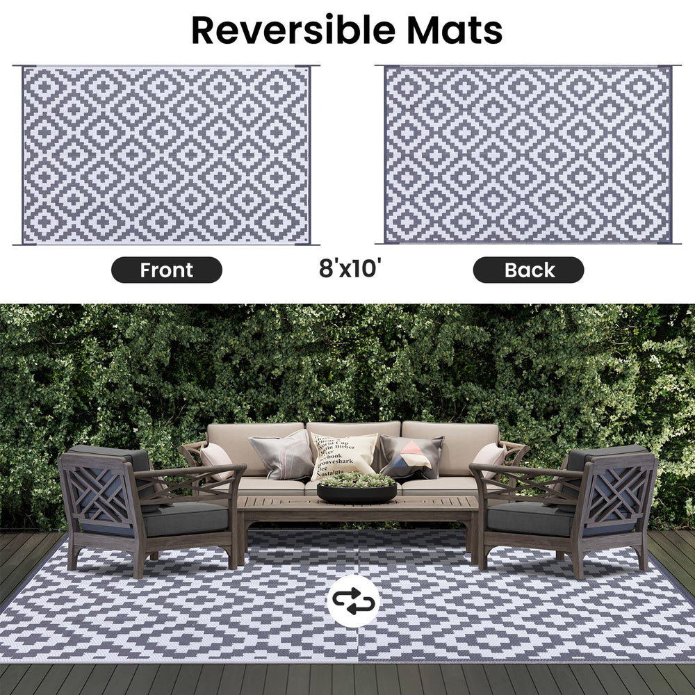 Smiry Outdoor Rug rolled up with carrying bag