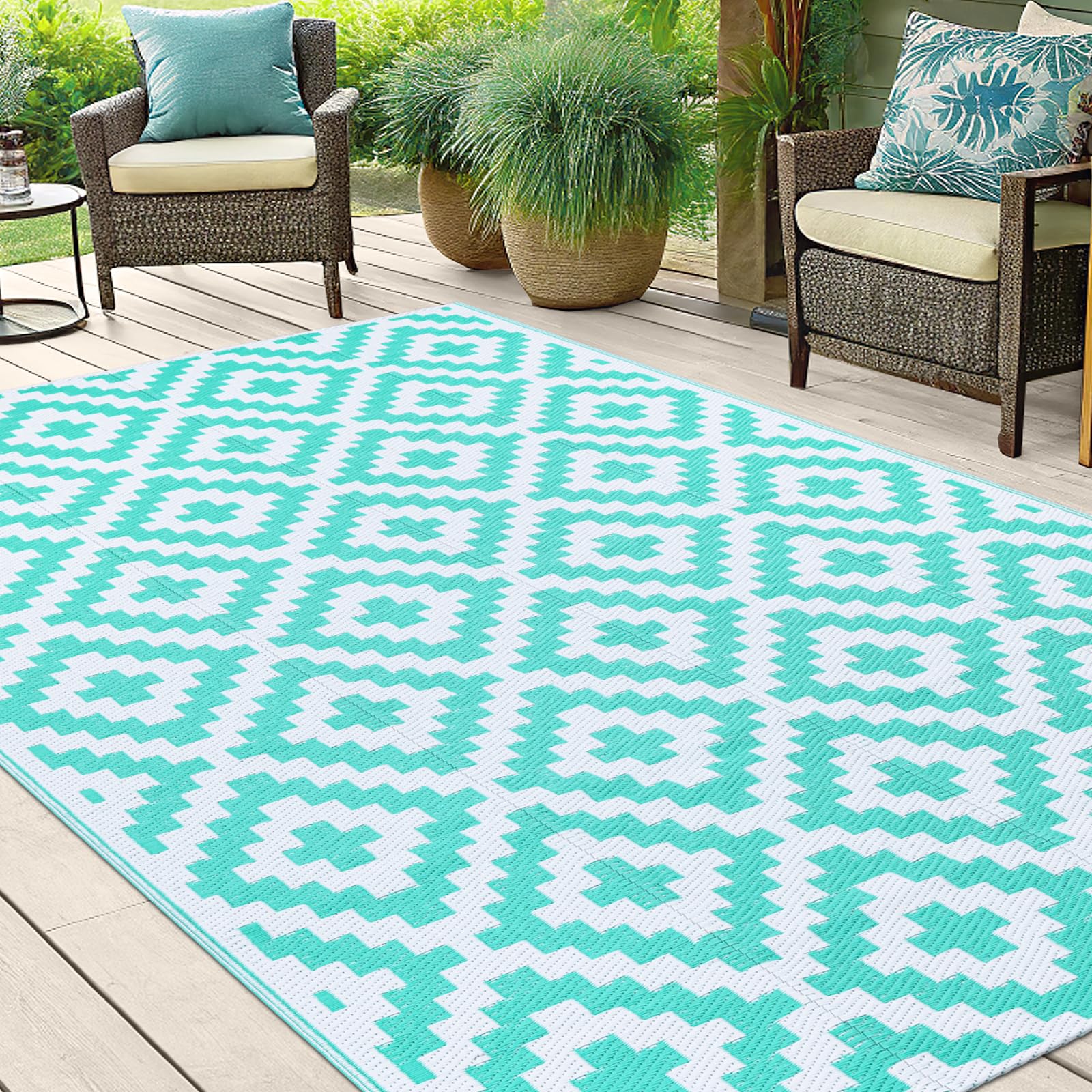 Smiry Outdoor Rug showing soft texture and weave