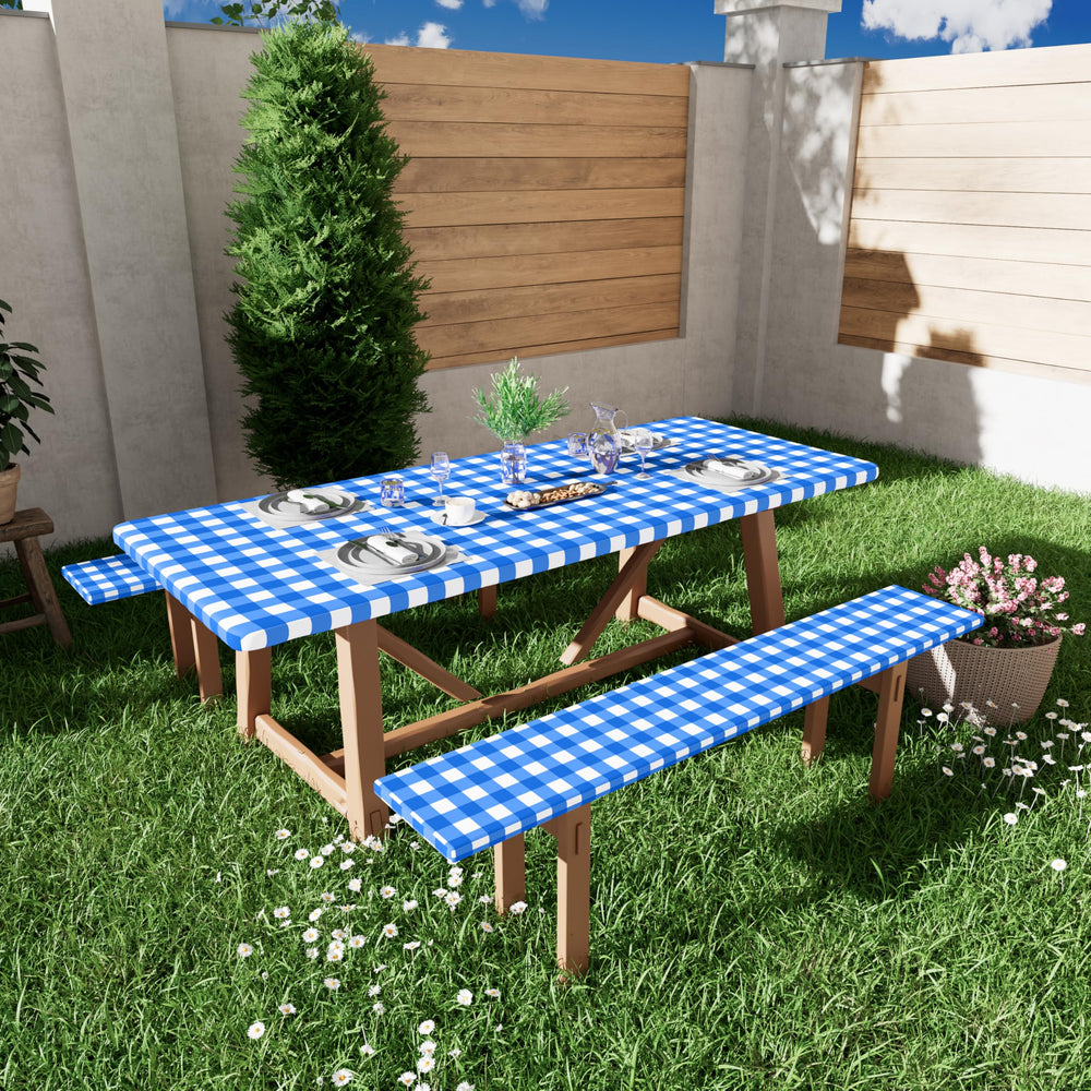 Smiry picnic table cover being wiped clean