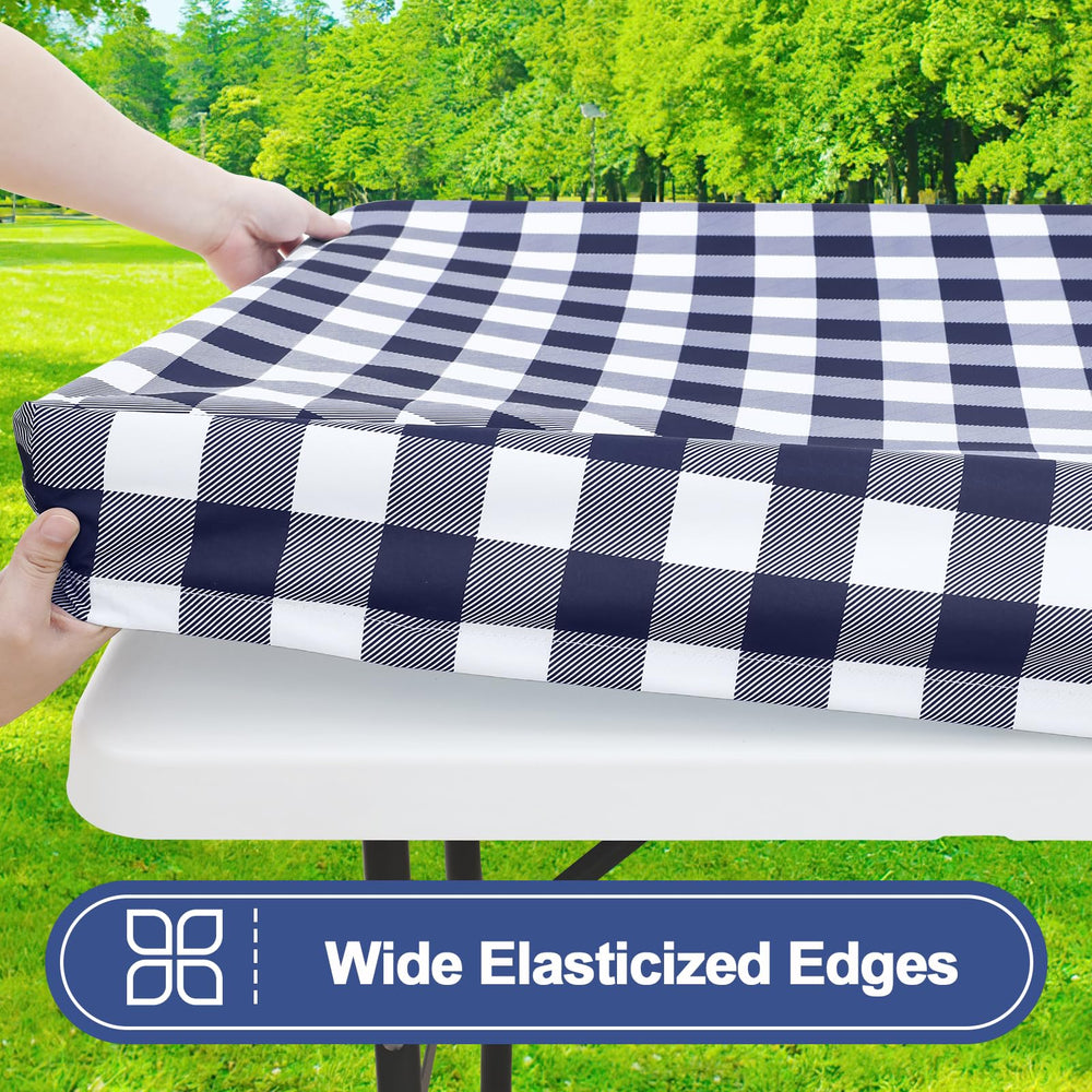 Smiry picnic table cover fitted on a table outdoors