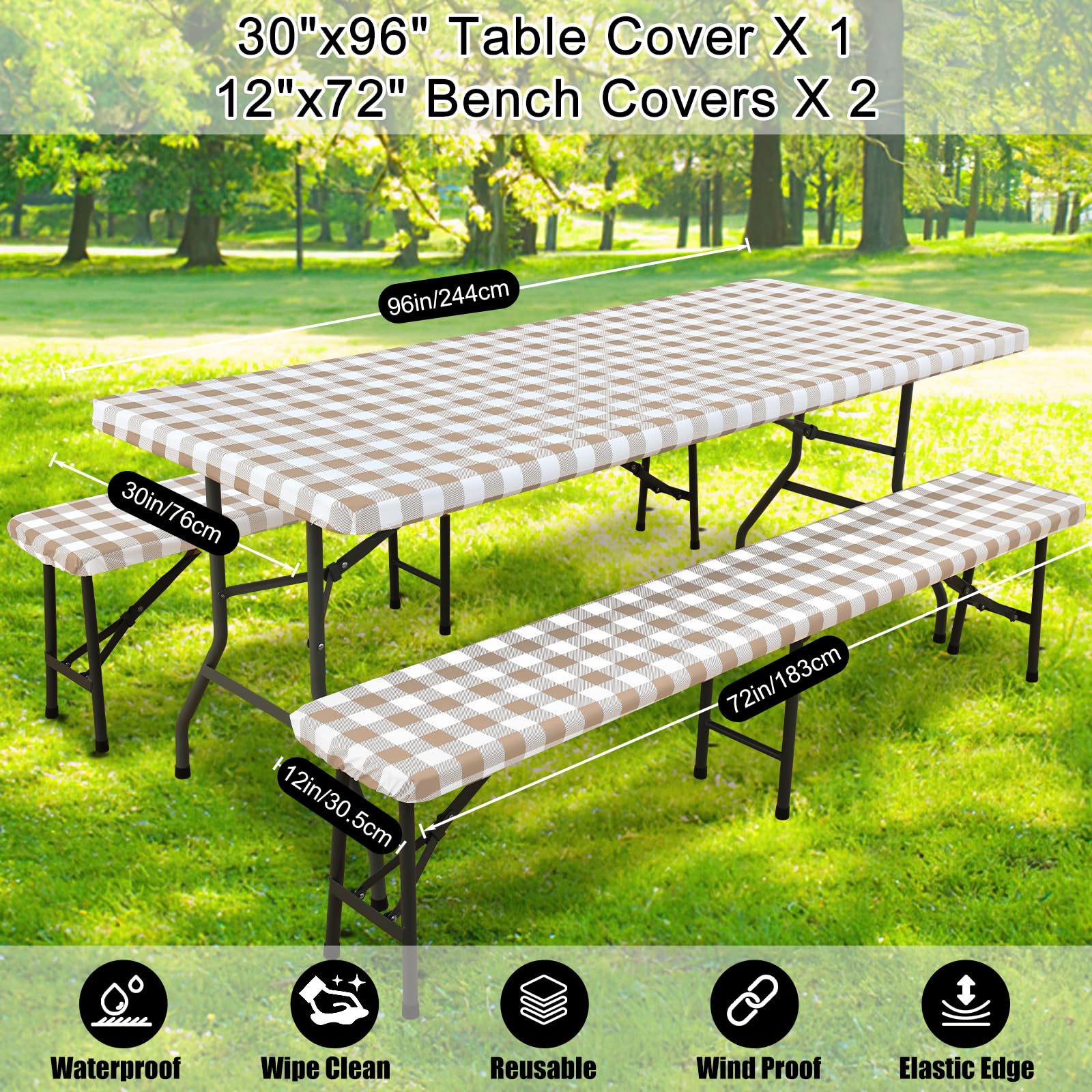 Smiry picnic table cover folded for storage