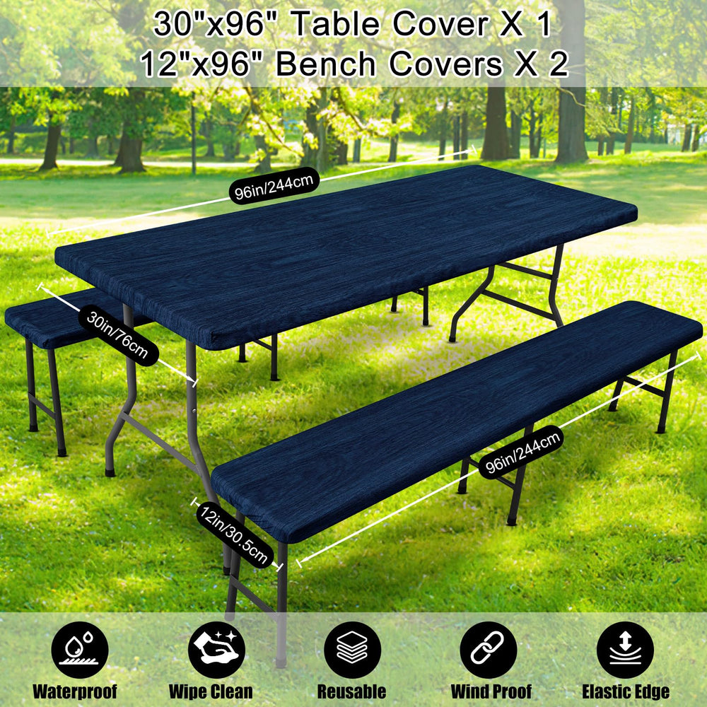 Smiry picnic table cover laid out on a dining table