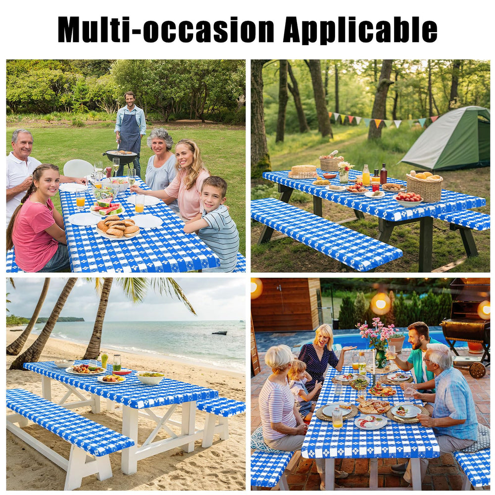 Smiry picnic table cover protecting table from spills