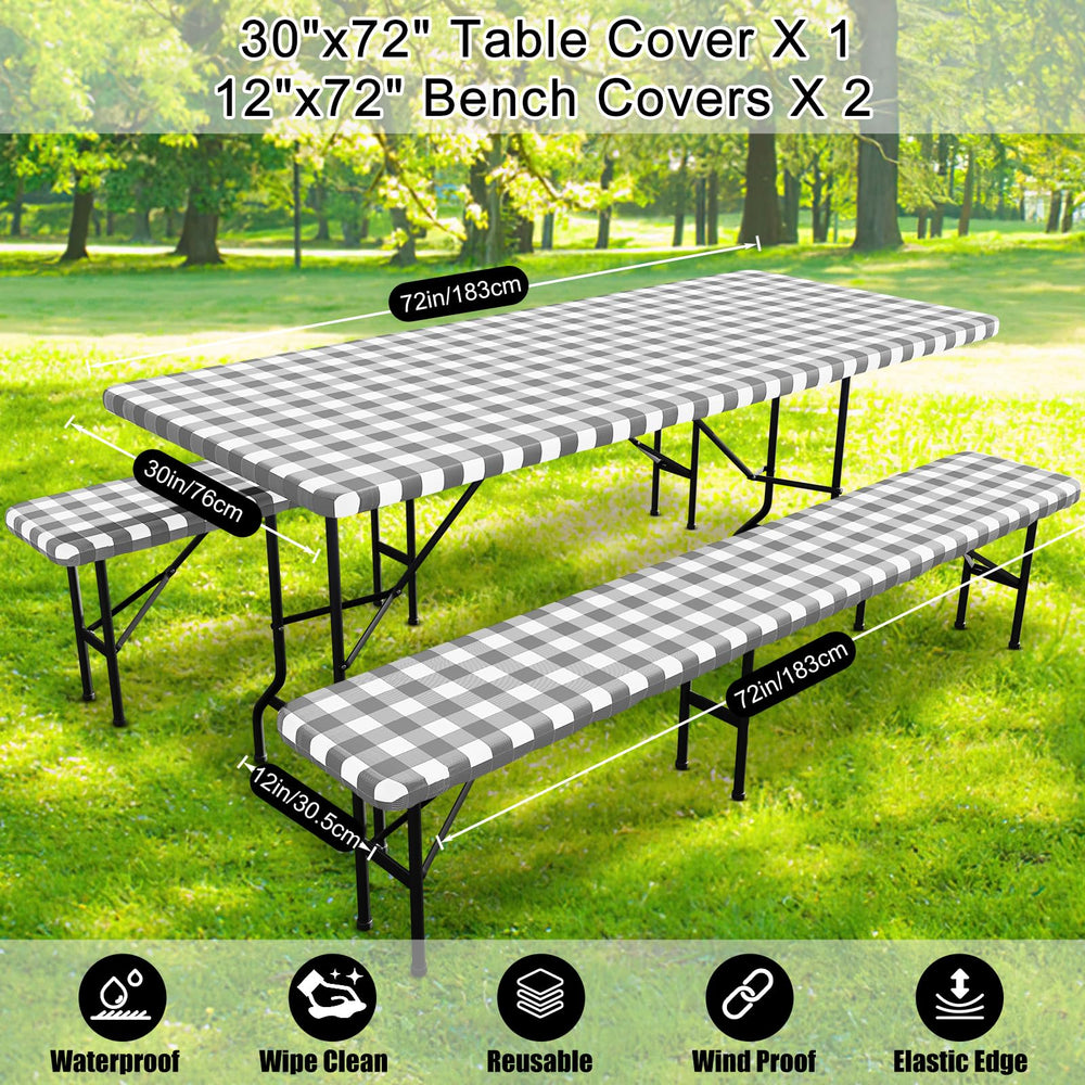 Smiry picnic table cover set folded in storage bag