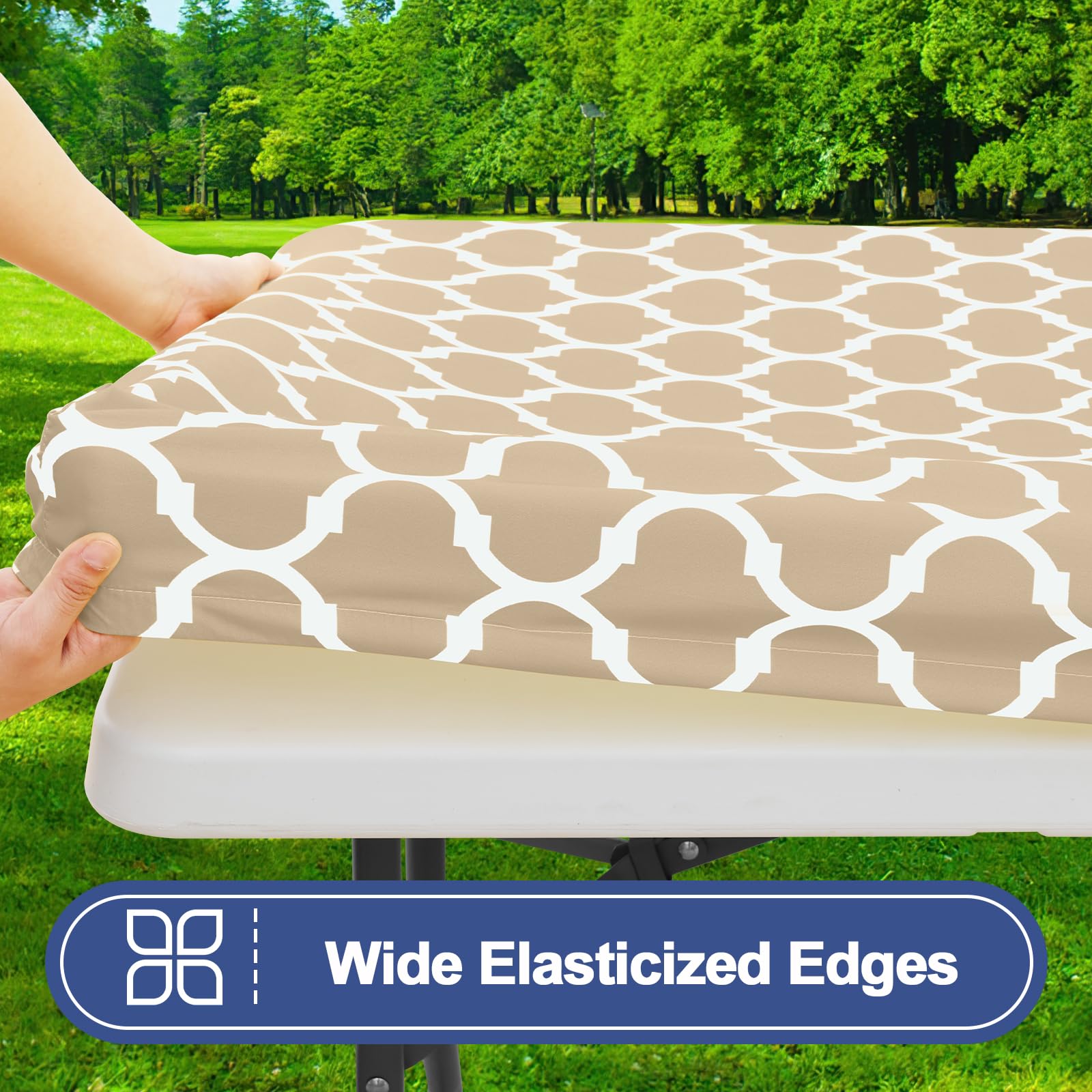 Smiry Picnic Table Cover Set on a picnic table