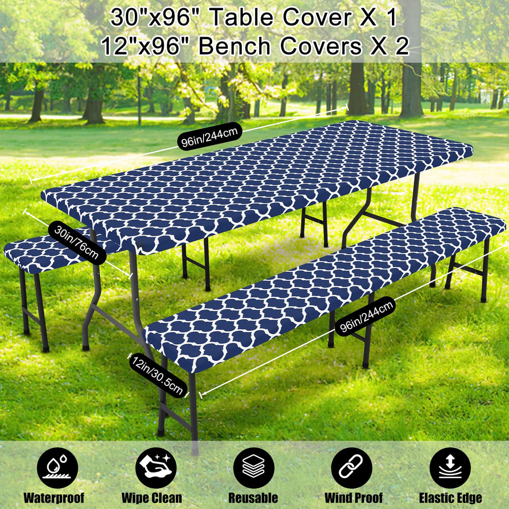 Smiry picnic table cover set showcasing its elegant design