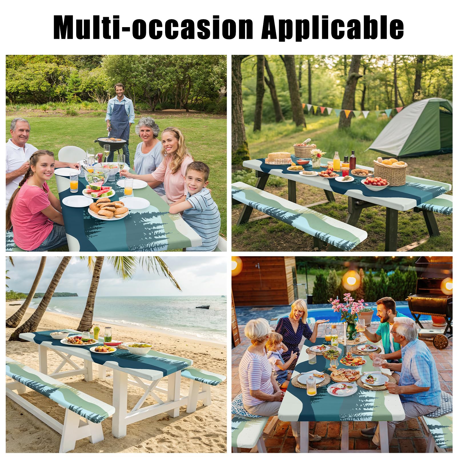 Smiry picnic table cover showing easy clean feature