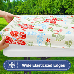Smiry Picnic Table Cover with bench covers in light yellow