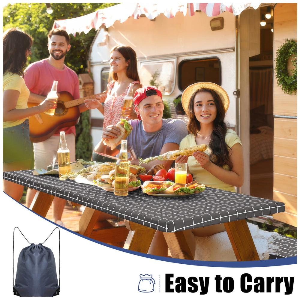 Smiry picnic table cover with elastic edges for secure fit