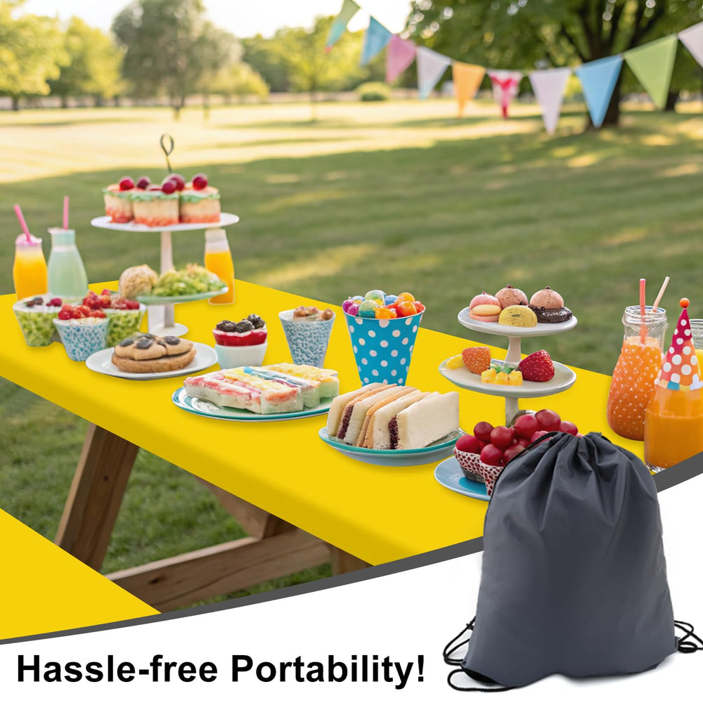 Smiry waterproof picnic table cover showing spill-proof feature