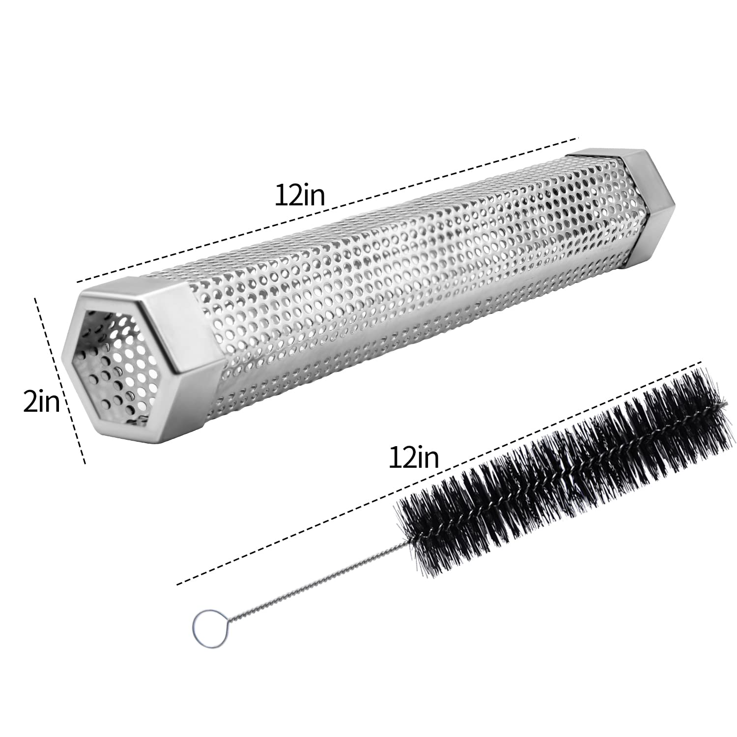 Smoker tube in use on a grill with smoke billowing