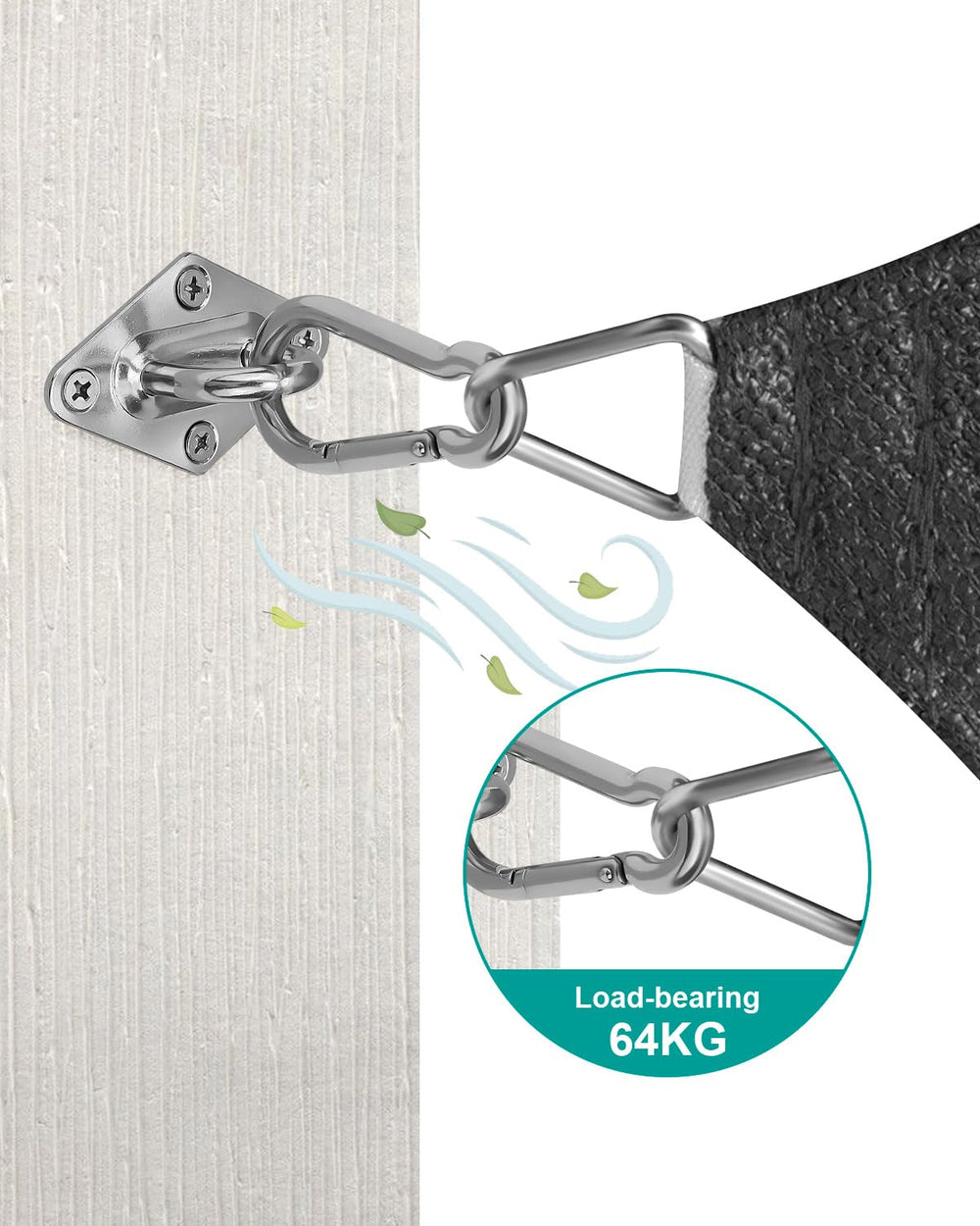 Snap hooks from Morzejar Shade Sail Hardware Kit