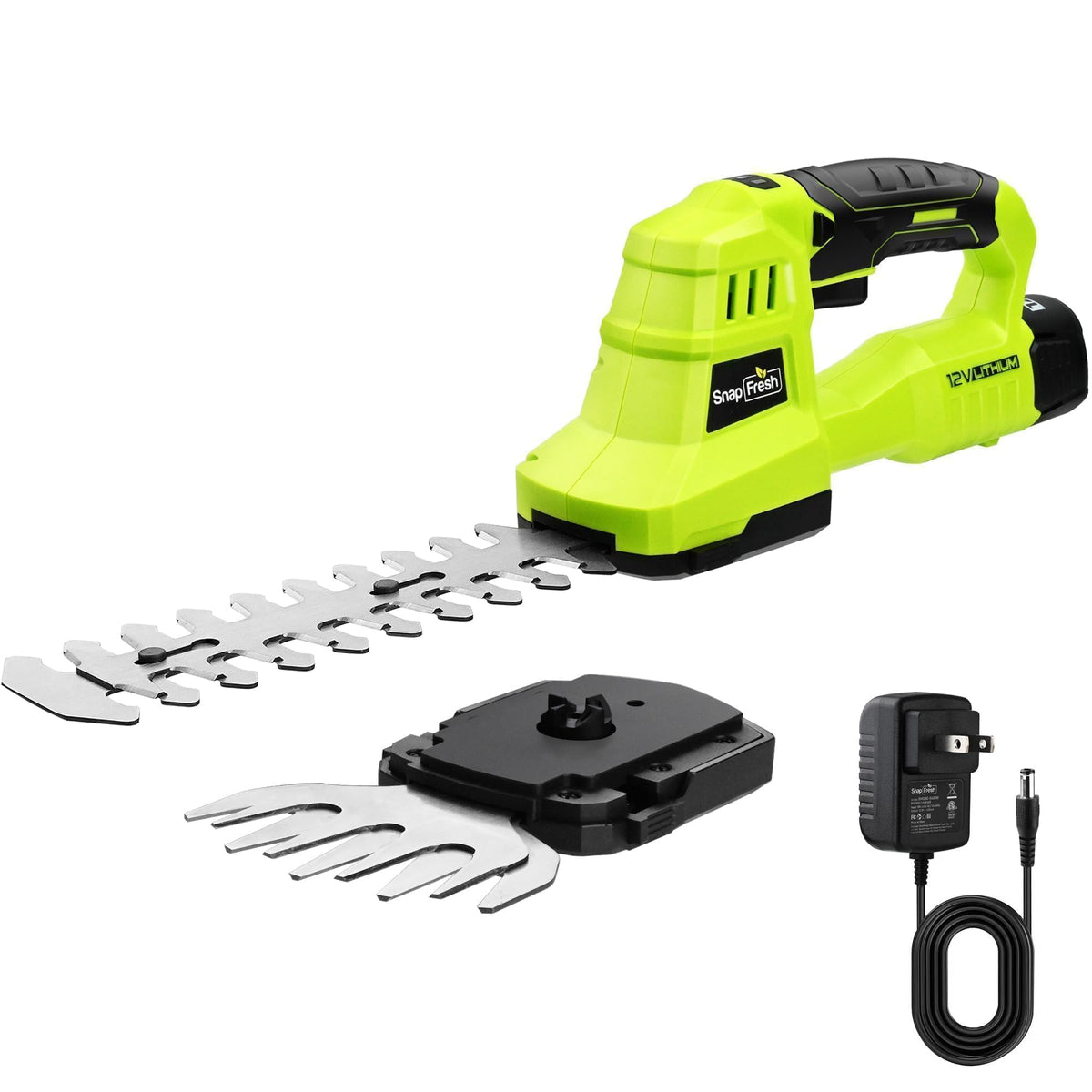 SnapFresh 12V Cordless Grass Shears & Hedge Trimmer in olive