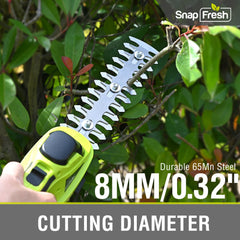 SnapFresh 20V Cordless Grass Shears on a workbench
