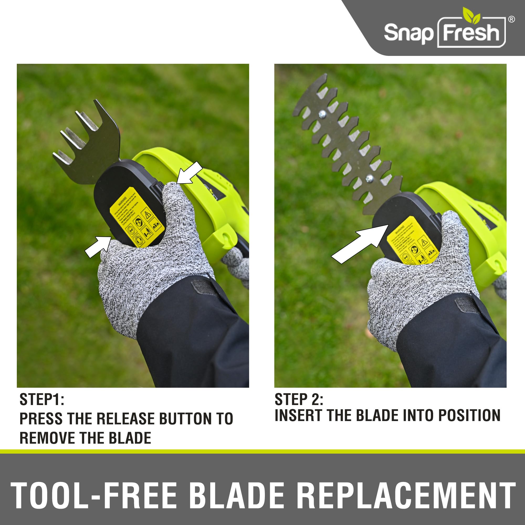 SnapFresh Cordless Grass Shear with safety lock feature