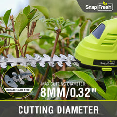 SnapFresh cordless hedge trimmer in green colour