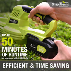 SnapFresh leaf blower showcasing dual-speed control settings