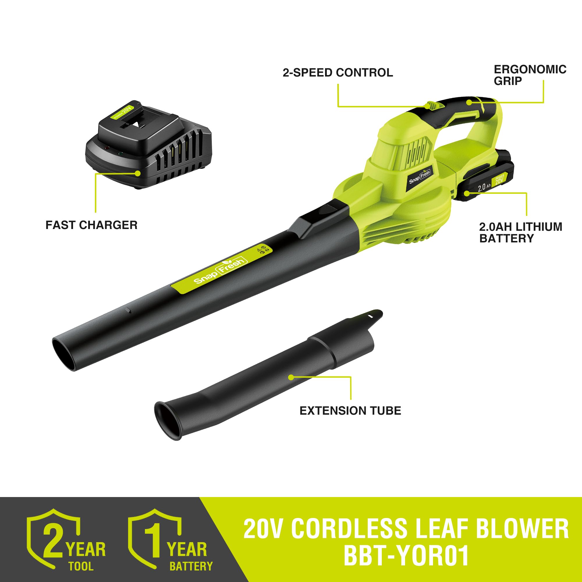 SnapFresh Leaf Blower showing detachable tube