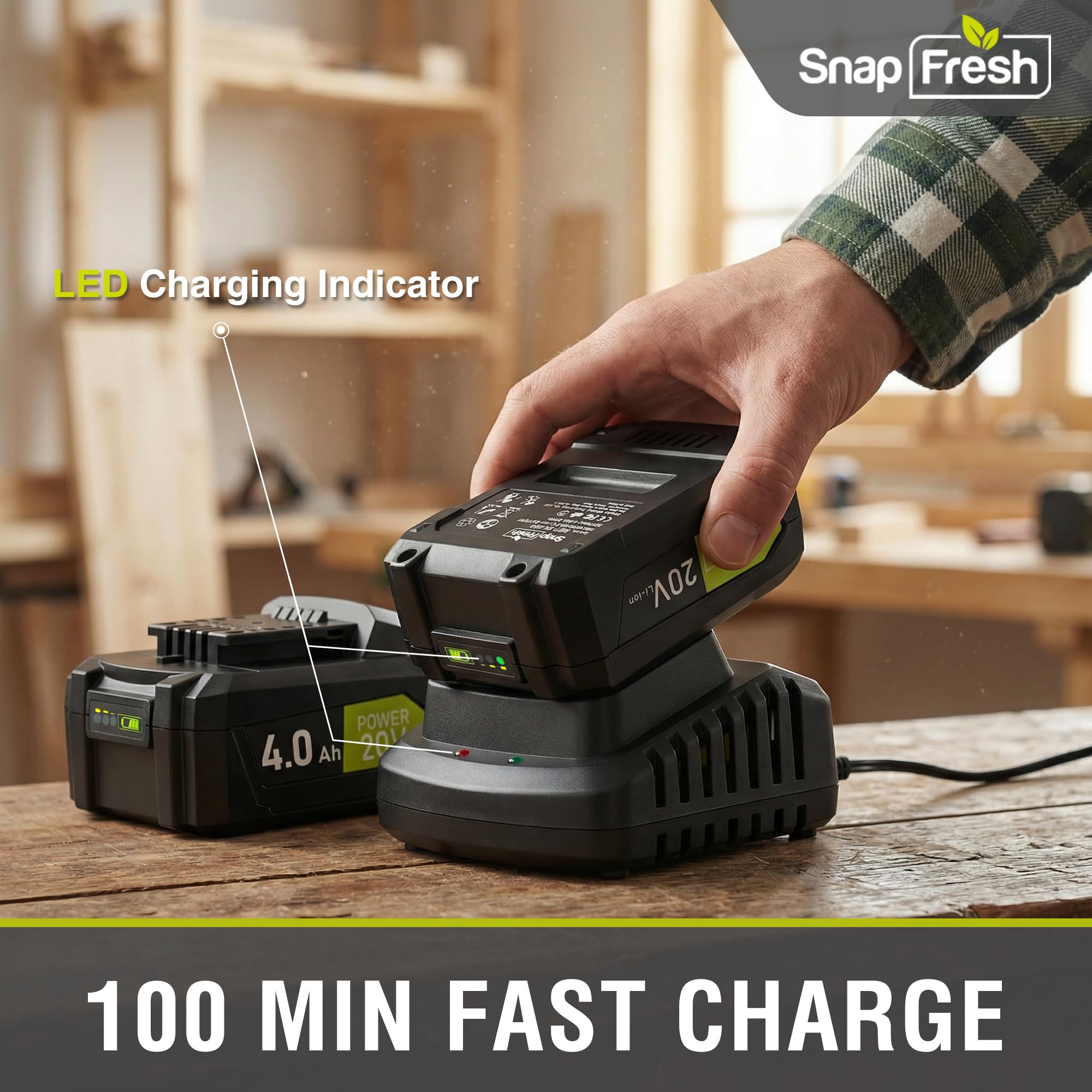 SnapFresh leaf blower with high-efficiency motor feature