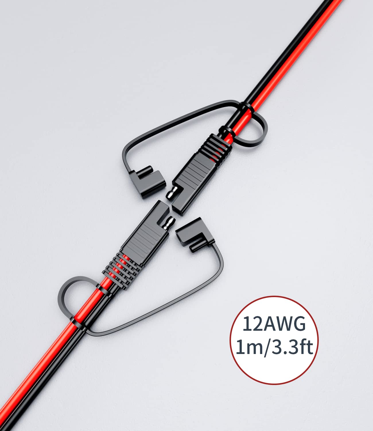 SNLLMZI SAE Extension Cable 12AWG 10FT showing copper wire construction