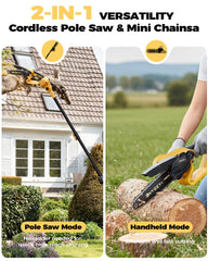 Snoonwee pole saw with adjustable head for tree trimming