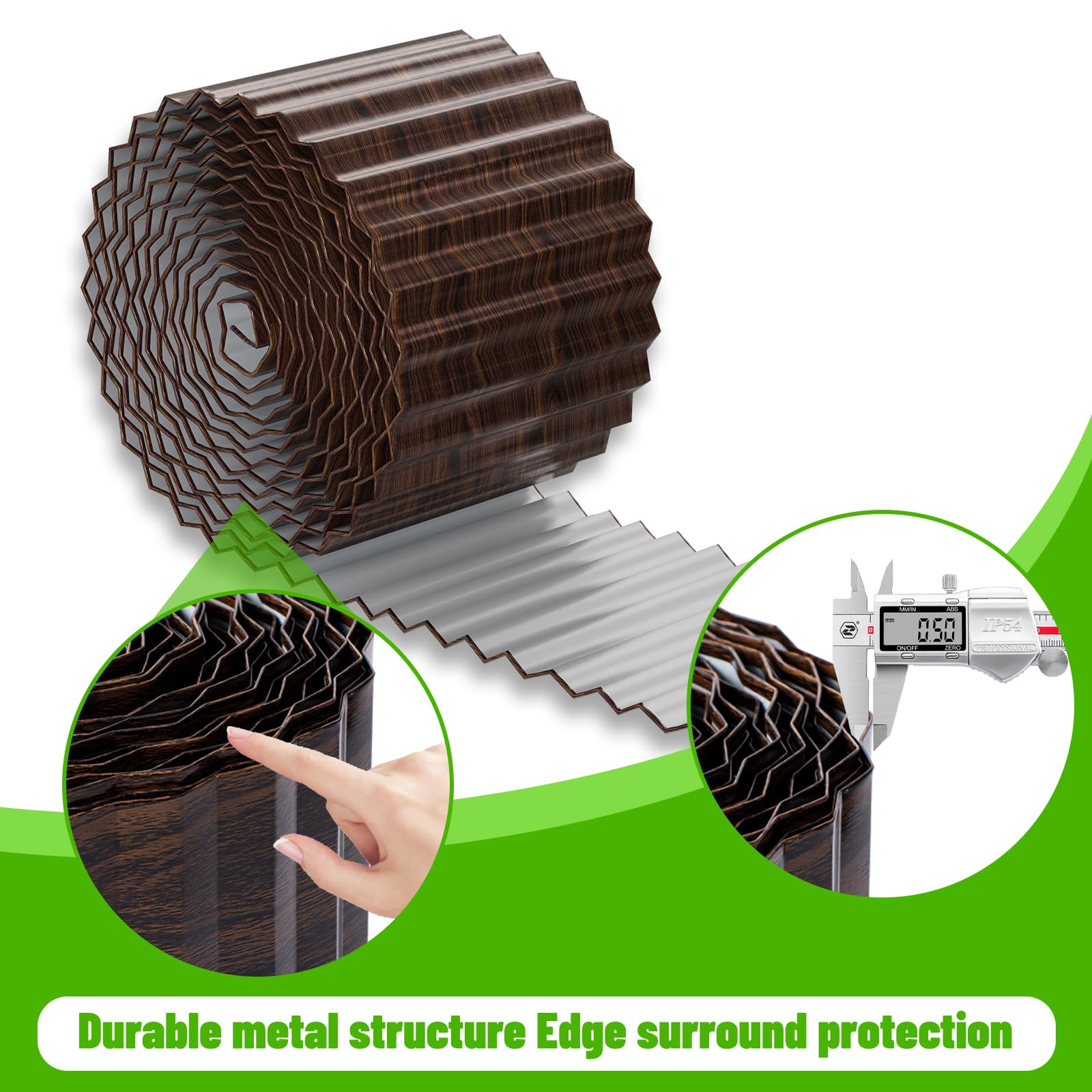 SnugNiture brown metal garden edging in outdoor setting