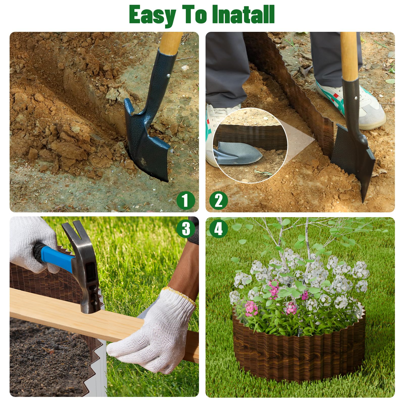 SnugNiture garden edging installation in flower bed