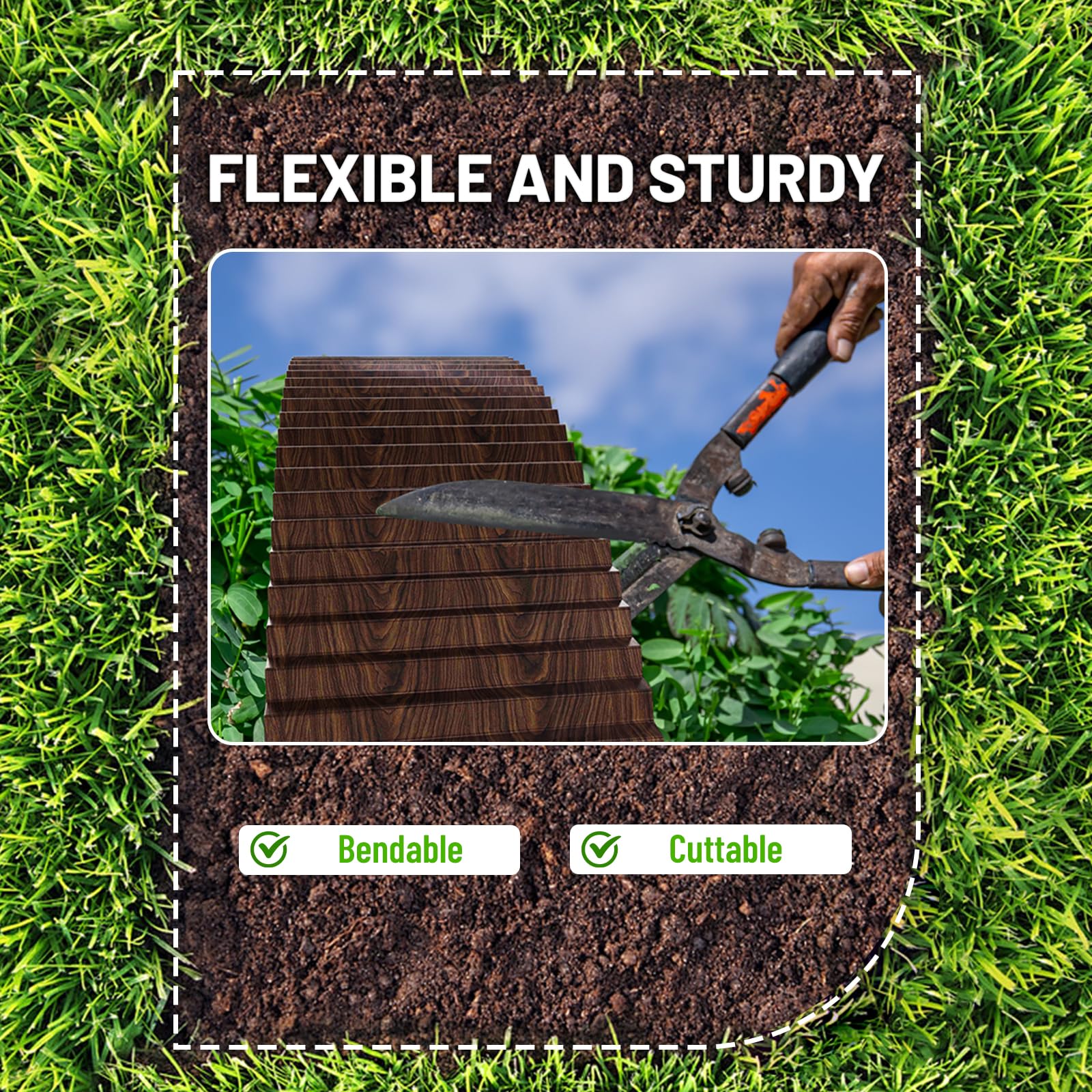 SnugNiture garden edging used along a walkway
