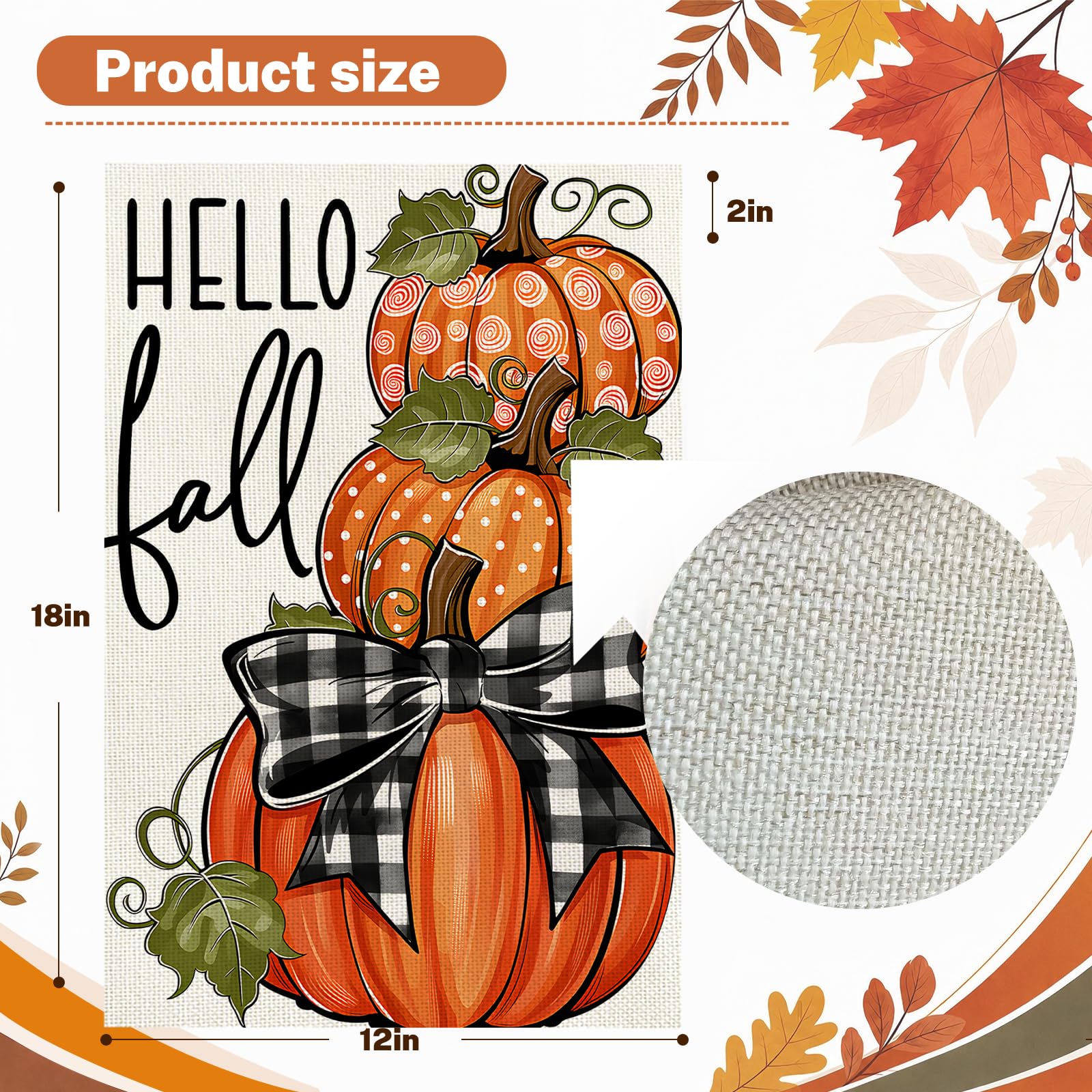 Snungee Fall Garden Flag in a garden setting with autumn leaves