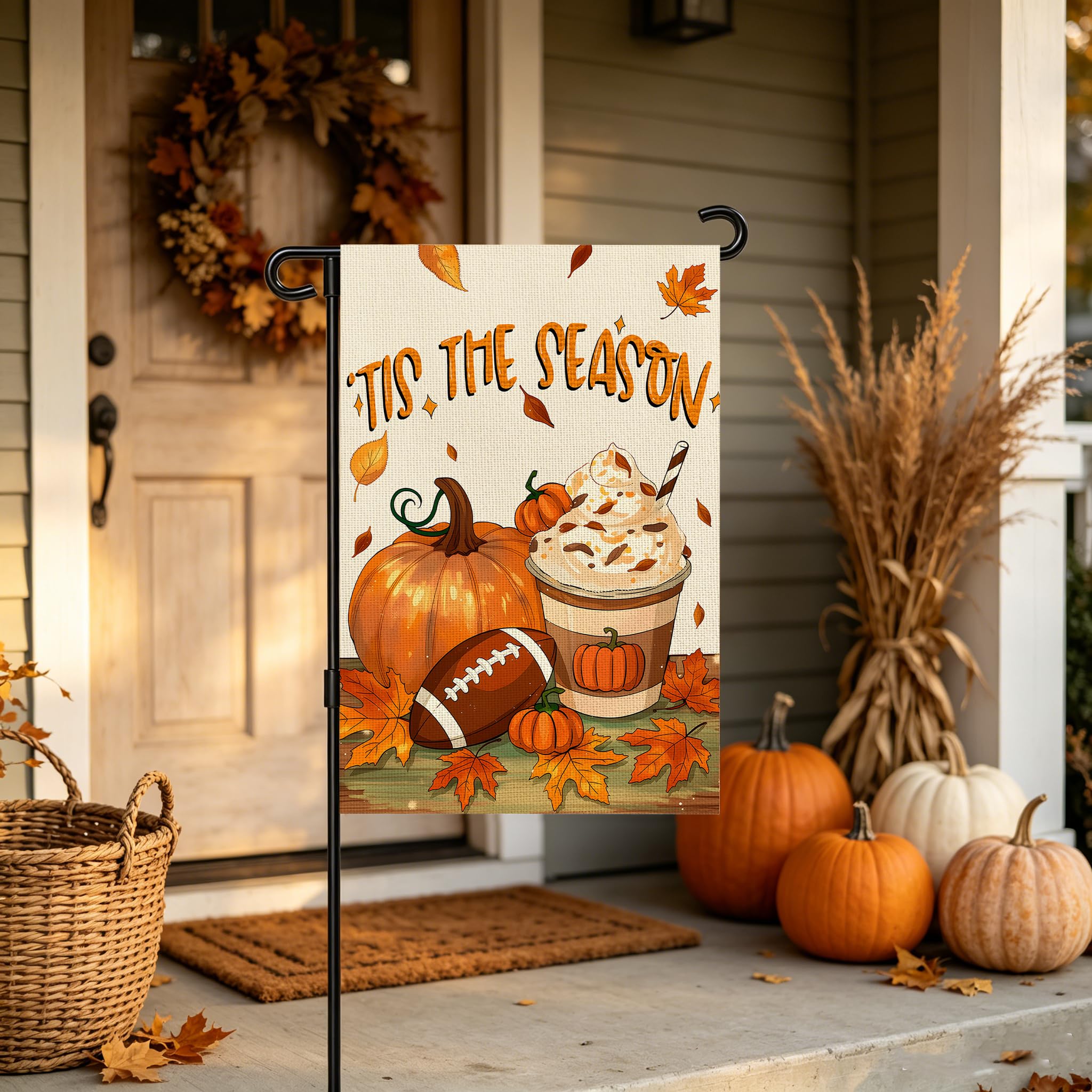 Snungee Fall Garden Flag with vibrant autumn colours and details