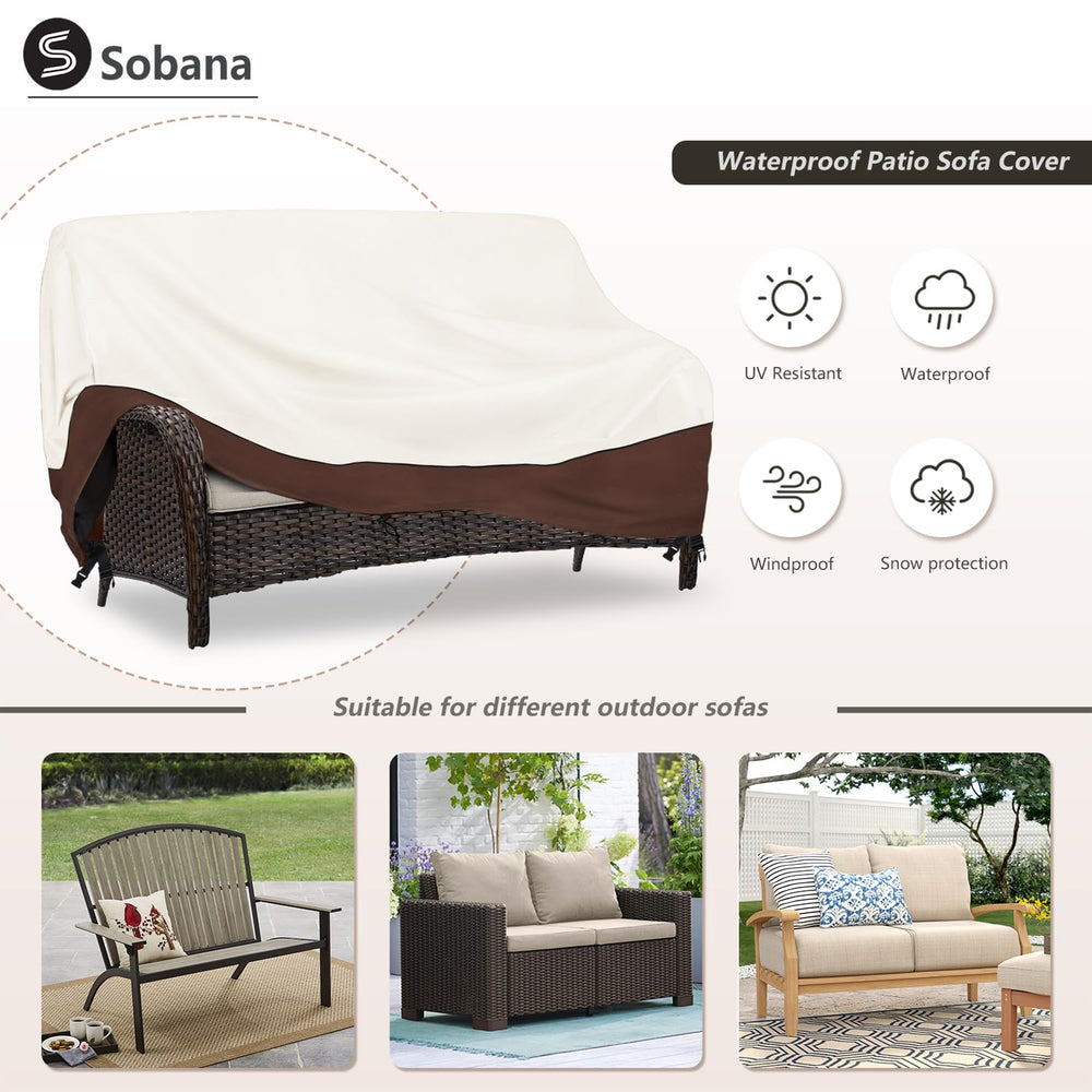Sobana Outdoor Couch Cover beige on loveseat