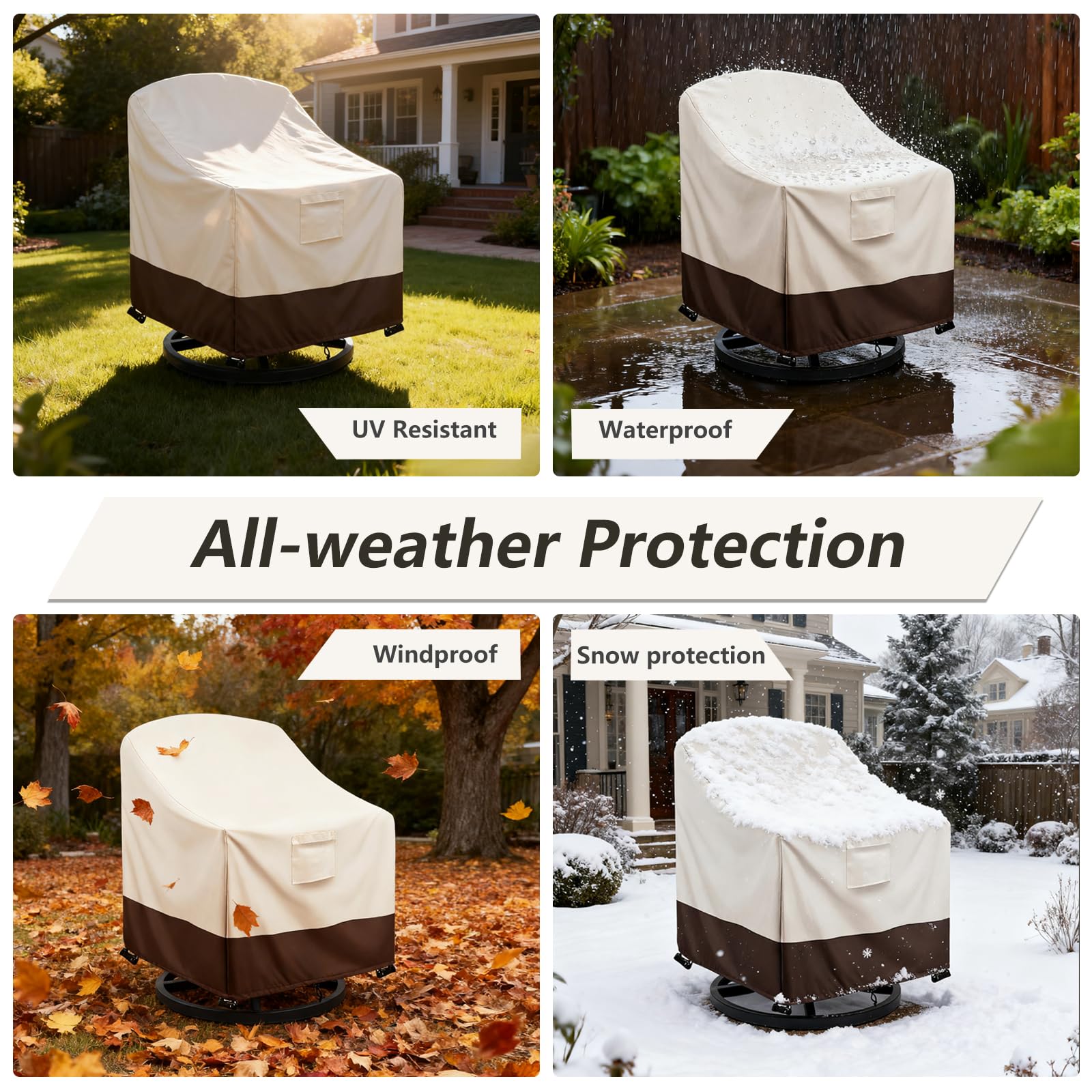 Sobana patio chair cover on swivel lounge chair