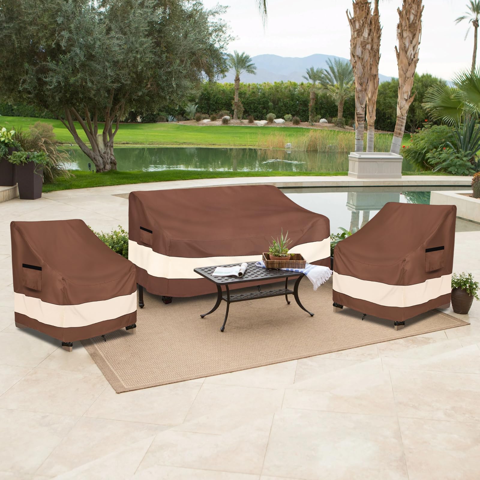 Sobana Patio Sofa Cover packed in its storage bag