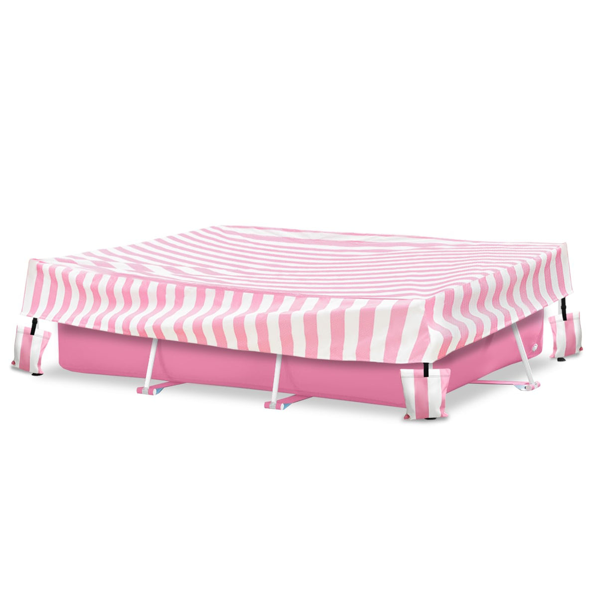 Sobana Rectangular Pool Cover front view, pink color