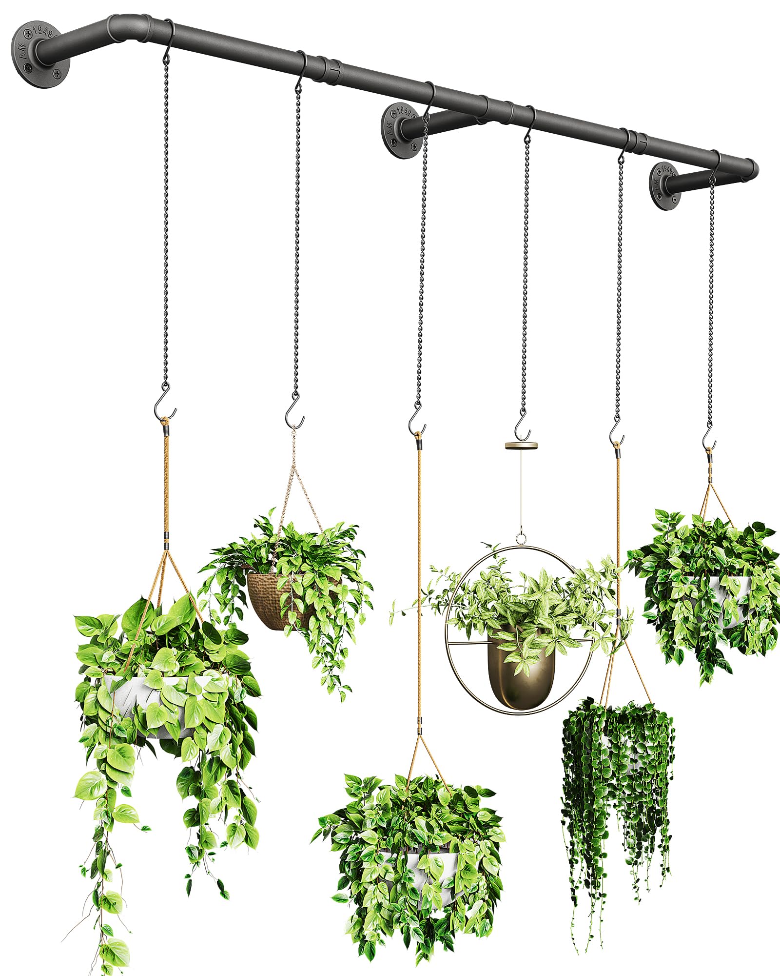 SOFITORG 65.7-inch Metal Plant Hanging Rod with chains