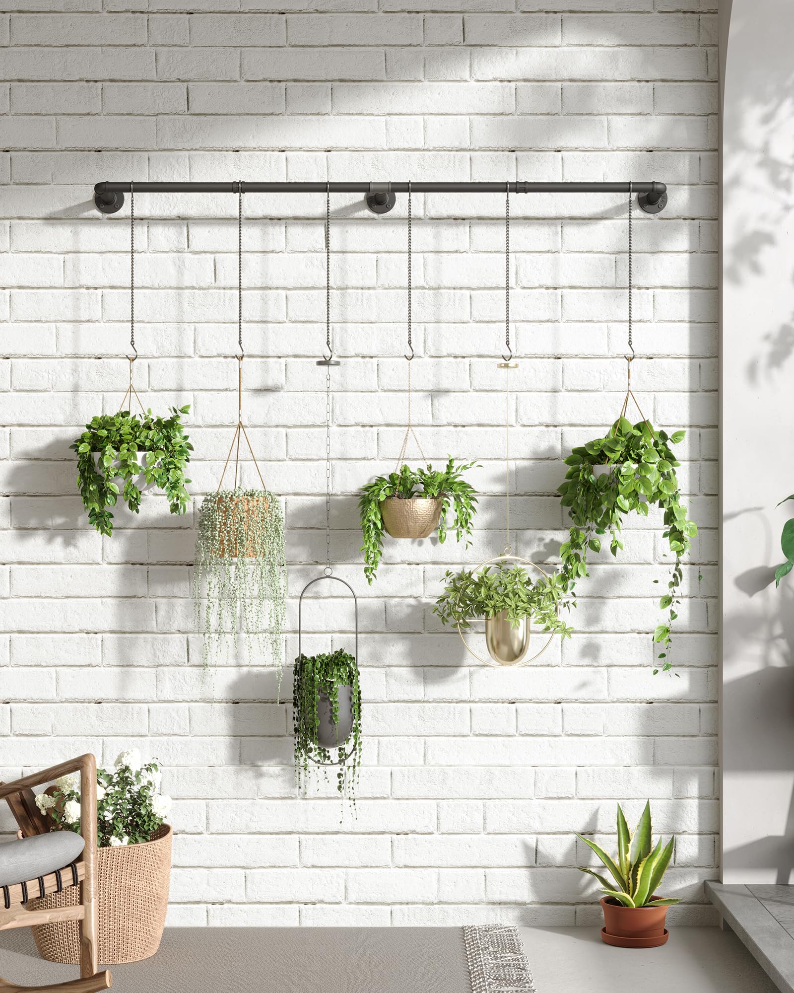 SOFITORG Metal Plant Hanging Rod mounted on a wall