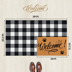 SofterCharm Outdoor Rug Black and White Checkered Side View